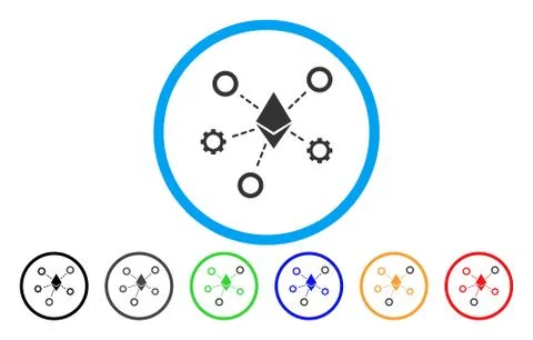Ethereum Network Nodes Flat Icon Illustrazione stock