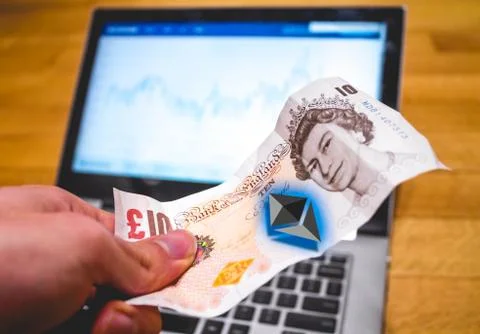 Ethereum Note Payment Conversion Stock Photos