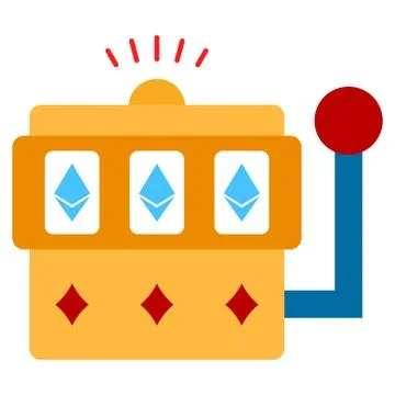 Ethereum One-Armed Bandit Flat Icon Stock Illustration