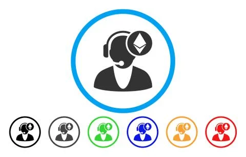 Ethereum Operator Flat Icon Stock Illustration