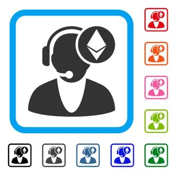Ethereum Operator Framed Icon Stock Illustration
