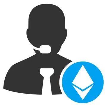 Ethereum Operator Manager Flat Icon Stock Illustration