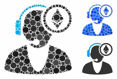 Ethereum operator Mosaic Icon of Round Dots Illustrazione stock