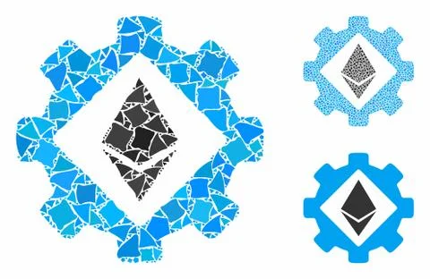 Ethereum options gear Composition Icon of Joggly Parts 스톡 일러스트