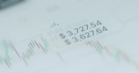 Ethereum price evolution for the last week overview Stock Footage 314456223