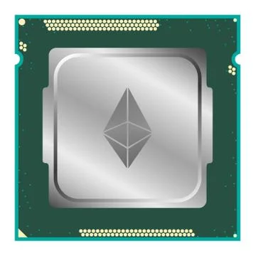 Ethereum Processor Chip icon bitcoin mining and blockchain pictograms. bitcoin. イラスト素材