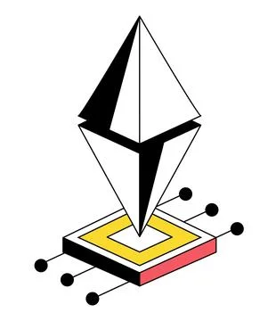 Ethereum with processor chip Stock Illustration