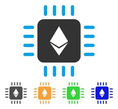 Ethereum Processor Chip Vector Icon Illustrazione stock
