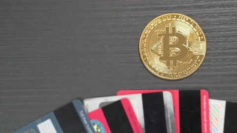 Ethereum is replacing bitcoin on the table with credit cards. Stock Footage 165154262