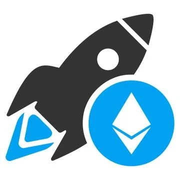 Ethereum Rocket Flat Vector Icon Illustrazione stock