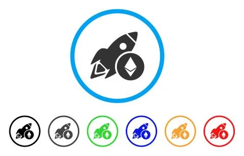 Ethereum Rocket Rounded Icon Illustrazione stock