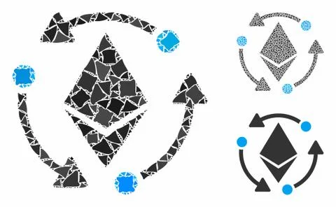 Ethereum rotation Composition Icon of Irregular Parts Stock Illustration