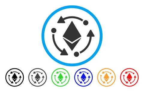 Ethereum Rotation Flat Icon Illustrazione stock