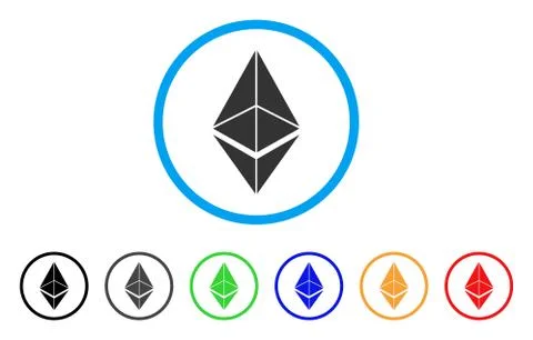 Ethereum Rounded Icon Illustrazione stock