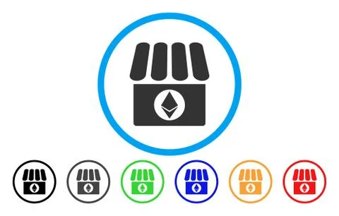 Ethereum Shop Flat Icon Illustrazione stock