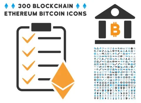 Ethereum Smart Contract Flat Icon with Stock Illustration