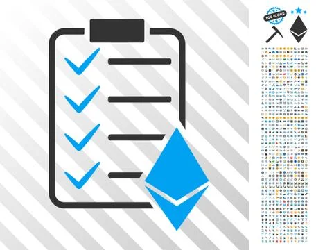 Ethereum Smart Contract Flat Icon with Bonus Stockillustratie