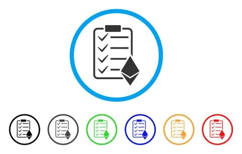 Ethereum Smart Contract Rounded Icon Ilustração Stock