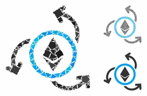 Ethereum source swirl Composition Icon of Uneven Elements 스톡 일러스트