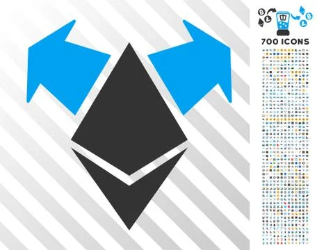 Ethereum Spend Arrows Flat Icon with Bonus Illustrazione stock