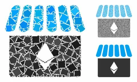 Ethereum store Composition Icon of Irregular Elements 스톡 일러스트