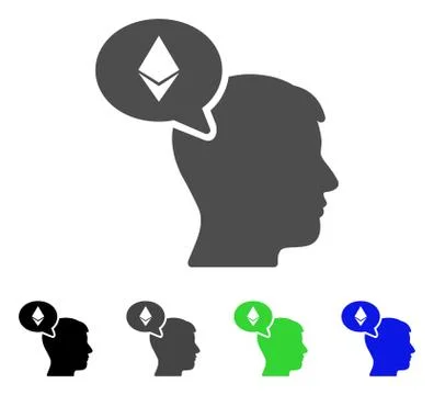 Ethereum Thinking Man Vector Icon Illustrazione stock