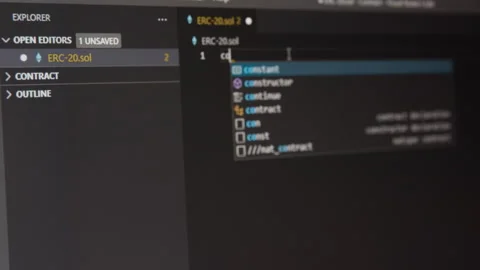 Ethereum token ERC-20 code Stock Footage 153816947