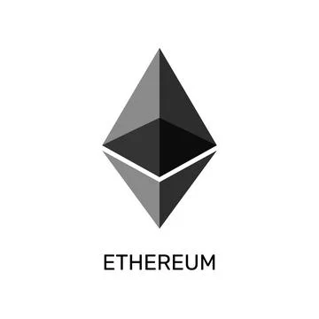 Ethereum vector icon isolated on white background. Stock Illustration