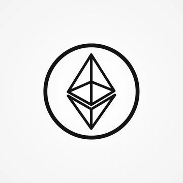 Ethereum vector icon isolated on white background. Stock Illustration