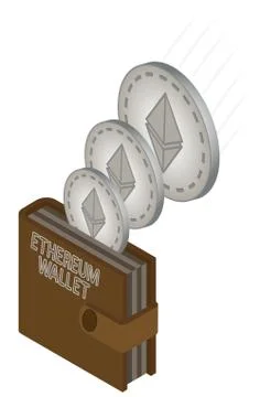 Ethereum wallet brown Stock Illustration