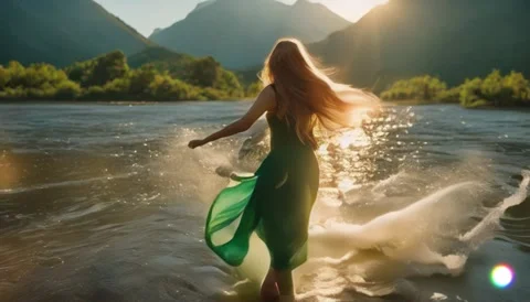 Etheric dancing in the sun Stock Footage 252177360