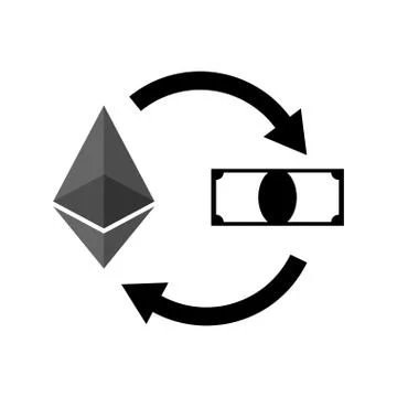 Etherium and dollar exchange business icon. Cryptocurrency and money. Vector  Stock Illustration