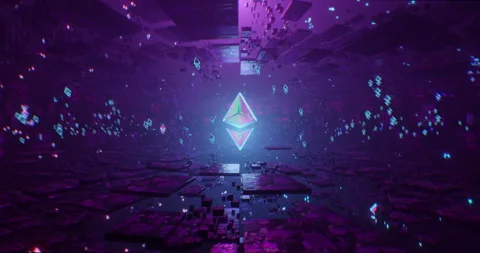 Etherium Classic a crypto currency blockchain technology loop Video stock 160454389