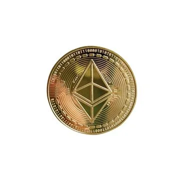 Etherium coin isolated on white background Stock Illustration