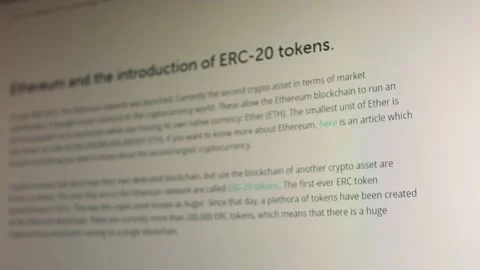 Etherium introduction of ERC-20 tokin Stock Footage 151438487