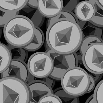 Etherium seamless pattern. Cryptocurrency background. Vector illustration Stock Illustration