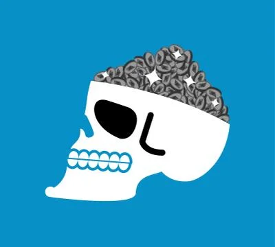 Etherium is treasure. Skull and Cryptocurrency. Vector illustration Stock Illustration
