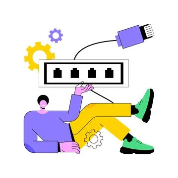 Ethernet abstract concept vector illustration. Ethernet connection abstract Stock Illustration
