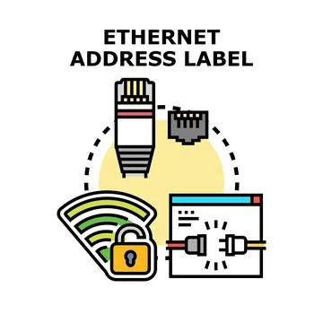 Ethernet address label concept illustration Stock-Illustration