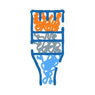 Ethernet cable connector doodle flat illustration Stock Illustration