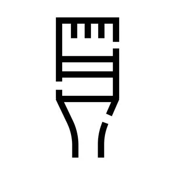 Ethernet cable connector icon representing network data communication Stock Illustration