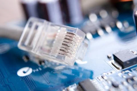 Ethernet cable lan internet wire data connection. Stock Photos