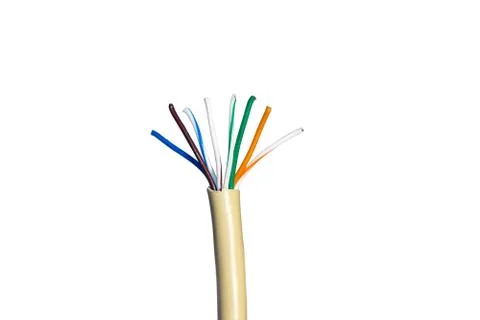 Ethernet cable for a local network on white Stock-Fotos