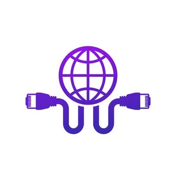 Ethernet cable, network icon, vector Stock Illustration