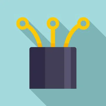 Ethernet cable optic icon, flat style Stock Illustration