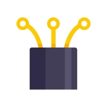 Ethernet cable optic icon flat isolated 库存插图