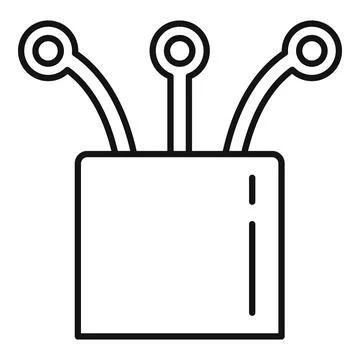 Ethernet cable optic icon, outline style Illustrazione stock