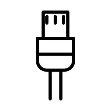 Ethernet cable plug icon design in filled and outlined style Stock Illustration