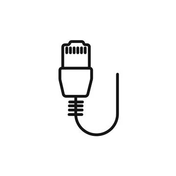 Ethernet cable plug icon vector set collection for web Stock Illustration