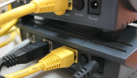 Ethernet cables and router Video stock 11176981